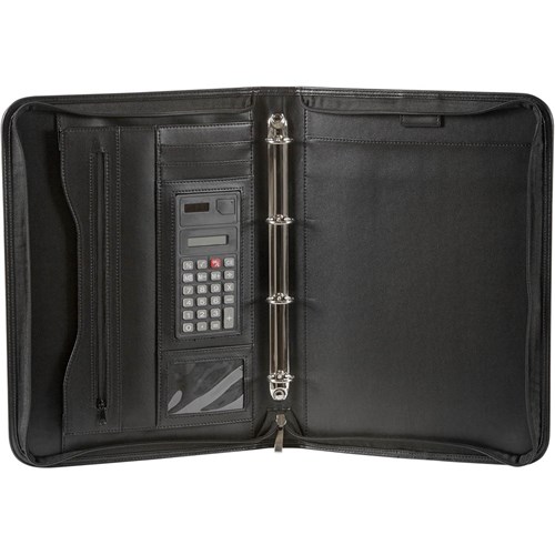 Spirax Zippered 4 Ringbinder Compendium Black